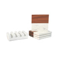 Marble & Wood Coasters - Set of 4 with Stand